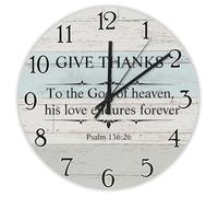 Madcolitote Orologio da parete da 30,5 cm, con scritta in lingua inglese "Bibbia Verse Scrittura", funzionamento a batteria, per dare grazie al dio del cielo silenzioso con citazione di Gesù cristiano