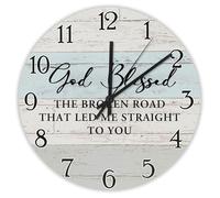 Madcolitote Orologio da parete da 30,5 cm, con scritta in lingua inglese "God Blessed The Broken Road That Me Straight to You", con citazione di Gesù, religioso, cristiano, regalo per la casa per lei