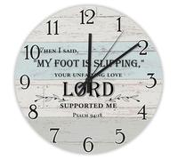 Madcolitote Orologio da parete da 30,5 cm, con scritta in lingua inglese "When I Said My Foot Is Slipping your Unfailing Love Jesus Citazione religiosa cristiana nuova casa regalo Ringraziamento per