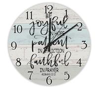 Madcolitote Orologio da parete da 38 cm con scritta in lingua inglese "Be Joyful in Hope Silent Jesus Citazione religiosa cristiana nuova casa regalo Ringraziamento per lei