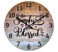 Madcolitote Orologio da parete da 38 cm con scritta in lingua inglese "Bibbia Verse Scrittura", in legno, funzionamento a batteria, con citazione di Gesù semplicemente benedetto, religioso, cristiano