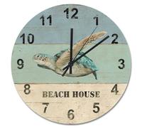 Madcolitote Orologio da parete da 38 cm con venature del legno, orologio da parete in legno a batteria, acquarello, tartaruga marina, decorazione in pensione, soggiorno, regalo per uomo, donna, amico