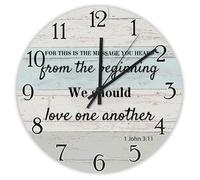 Madcolitote Orologio da parete in legno con dedica della Bibbia, 25,4 cm, funzionamento a batteria, per questo è il messaggio che hai sentito, decorazione per la casa, per cucina, camera da letto