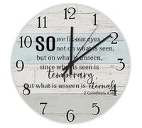 Madcolitote Orologio da parete religioso cristiano da 30,5 cm, grande orologio da parete So We Fix Our Eyes Not on What Is Seen Bibbia Verse Decor Pensionamento Soggiorno Decor Regalo per uomo, donna
