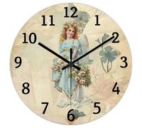 Madcolitote Orologio da parete religioso cristiano da 30,5 cm, grandi orologi da parete a batteria, silenzioso, senza ticchettio, angelo, croce, versi, decorazione per soggiorno, camera da letto