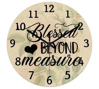 Madcolitote Orologio da parete religioso cristiano grande orologio da parete in legno a batteria 25,4 cm benedetto oltre misura Bibbia Verso Decor soggiorno camera da letto cucina regalo di Natale