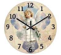 Madcolitote Orologio da parete religioso cristiano in legno Orologi da parete a batteria 15 pollici Silent Love is Kind Bibbia Verse Decor per ufficio Home Decor Matrimonio Compleanno Regalo di