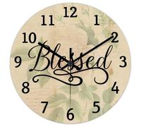 Madcolitote Orologio da parete religioso cristiano, orologio da parete a batteria, 25,4 cm, silenzioso, benedetto della Bibbia, decorazione per soggiorno, regalo per uomo, donna, amico, anniversario