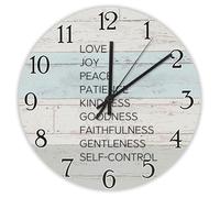 Madcolitote Orologio da parete religioso da 30,5 cm, grande orologio da parete con amore, gioia, pace, pazienza, gentilezza, bontà, bibbia, versi cristiani, decorazione per ufficio, casa, compleanno