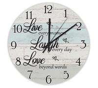 Madcolitote Orologio da parete religioso da 38 cm, grande orologio da parete con scritta "Live Every Moment Laugh Every Day Love Beyond Words Bibbia Verse Christian Decor for Living Room Bedroom