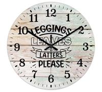 Madcolitote Orologio da parete religioso Fede Rotondo Orologi Decorativi 12 Pollici Leggings Foglie Lattes Please Gesus Bibbia Verse Decor Soggiorno Camera da Letto Cucina Regalo di Natale Compleanno