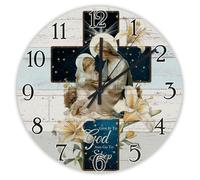 Madcolitote Orologio da parete religioso in legno orologio da parete a batteria 30,5 cm Give It to Go and Go to Sleep Gesù Bibbia Verse Decor per soggiorno, camera da letto, ufficio, cucina, regalo di