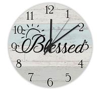 Madcolitote Orologio da parete religioso in legno orologio da parete a batteria 30,5 cm silenzioso benedetto bibbia versi Decor She Shed decorazione soggiorno regalo per uomo, donna, amico