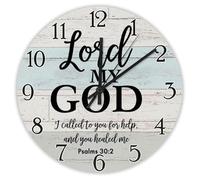 Madcolitote Orologio da parete religioso orologio da parete a batteria 25,4 cm silenzioso senza ticchettio Signore mio dio Bibbia Verso Decor pensionamento soggiorno decorazione regalo per uomo, donna