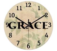 Madcolitote Orologio da parete rotondo con scritta in lingua inglese "Gesù" e versetto della Bibbia, funzionamento a batteria, silenzioso, senza ticchettio, facile da leggere, decorazione per la casa