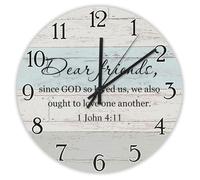 Madcolitote Orologio da parete rotondo da 30,5 cm, con dedica della Bibbia, con scritta in lingua inglese "Dear Friends since God So Loved Us 1 John 4:11", decorazione per la casa, soggiorno, cucina