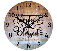 Madcolitote Orologio da parete rotondo da 30,5 cm, con scritta in lingua inglese "Bibbia Verse Scrittura", funzionamento a batteria, semplicemente benedetto, silenzioso, senza ticchettio, con