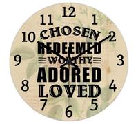 Madcolitote Orologio da parete scelto redento degno adorato amato versetto bibbia orologi da parete 25,4 cm funzionamento a batteria casale cristiana decorazione da parete per cucina camera da letto