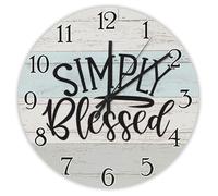 Madcolitote Orologio decorativo rotondo con versi biblici cristiani, funzionamento a batteria, 38 cm, semplicemente benedetto, scrittura, decorazione per la casa, soggiorno, cucina, camera da letto