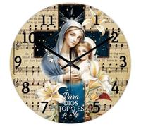Madcolitote Para Dios - Orologio da parete in legno con versi della Bibbia, 25,4 cm, funzionamento a batteria, citazione religiosa, decorazione artistica per soggiorno, camera da letto, ufficio