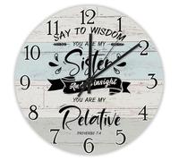 Madcolitote Say to Wisdom You Are My Sister Orologio da parete con versi della Bibbia Orologio decorativo rotondo a batteria da 25,4 cm per casa colonica cristiana decorazione per la casa per