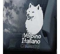 Madcolitote Volpino Italiano on Board Adesivo per finestrino auto Cane De Quirinale Italian Spitz Dog Sign Decal Vinyl Die Cut Decalcomanie Divertenti Adesivi Bumper Dog Pet Gift