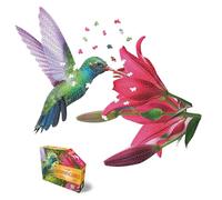 Madd Capp: I Am Hummingbird - Puzzle da 1000 pezzi - Puzzle unico a forma di uccello, dimensioni 36 x 31 cm, riferimento poster, libretto di fatti divertenti eduazionali