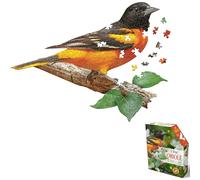 Madd CAPP: I Am Oriole - Puzzle da 300 pezzi - Puzzle a forma di uccello 24 x 18 dimensioni assemblato, poster di riferimento, libretto educativo divertente fatto, adulti e bambini