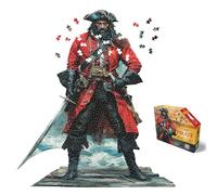 Madd Capp: I Am Pirate - Puzzle da 1000 pezzi - Puzzle unico a forma di personaggio, 34 x 39 dimensioni assemblate, riferimento poster, libretto di fatti divertenti edcuazionali