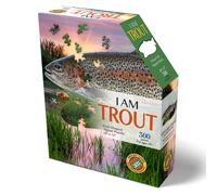 Madd Capp: Io sono una trota - Puzzle da 300 pezzi a forma di pesce, dimensioni finali 28x12, include un libretto di curiosit .