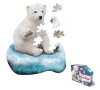 Madd Capp: I Am Lil' Polar Bear - Puzzle da 48 pezzi - Puzzle per bambini a forma di animale artico, dimensioni 20 x 24, riferimento poster, libretto educativo divertente