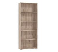 Milani Home MADDIE libreria cinque ripiani moderno minimal in legno cm 70 x 24,5 x 176,5 h colore Rovere grigio