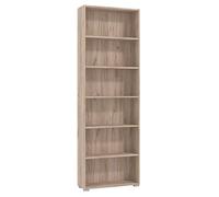 Milani Home MADDIE libreria sei ripiani moderno minimal in legno cm 70 x 24,5 x 211,5 h colore Rovere grigio