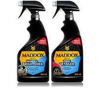 Maddox Detail - Kit per la Cura dei Cerchi 2x500ml | Kit di Pulizia per Auto | Idratante per Plastica e Cerchi | Lucidante per Auto e Moto | Idratante per Gomme Auto | Versatile | Kit Dettaglio