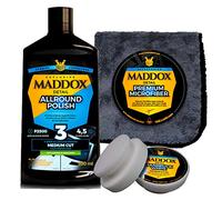 Maddox Detail - Regalo originale Kit per lucidatura manuale | Lucidatrice a passo singolo. Rimuove graffi, lucida e protegge | Spugna applicatore e microfibra Premium | Allround Polish Kit
