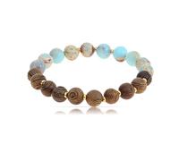 Made by Nami Bracciale da donna con pietre preziose chakra, regalo per le donne, 20 cm, plastica e metallo bambù plastica e metallo