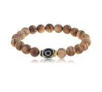 Made by Nami Bracciale di perle da uomo in legno di sandalo con pietra preziosa bracciale da uomo con perle gioielli spirituali