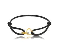 Made by Nami Bracciale Donna Nero Cuori Oro Rosa - Regolabile Amicizia Acciaio Inossidabile