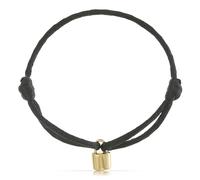 Made by Nami Bracciale Donna Nero Oro Cordino con Charm Lucchetto Regolabile