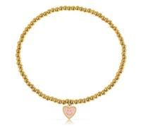 Made by Nami Bracciale Donna Oro Elastico con Perle Evil Eye Acciaio Chirurgico 316L Impermeabile Regolabile