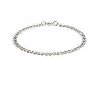 Made by Nami Bracciale Uomo Acciaio Inossidabile 4mm Chiusura Moschettone Argento 18-21cm