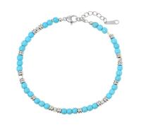 Made by Nami Bracciali di Perline per Uomo - Bracciale in Acciaio Inossidabile a Catena Regolabile in Argento (18 cm + 5 cm Estensione di Catena)
