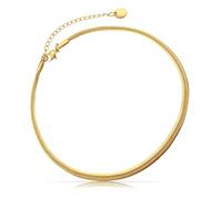 Made by Nami Cavigliera da donna in acciaio inox con forte chiusura a moschettone, con design a serpente, colore oro o argento, idea regalo per lei, 22.5 centimeters, Acciaio inossidabile