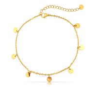 Made by Nami Cavigliera da donna in acciaio inox con forte chiusura a moschettone - diversi disegni - Cavigliera da donna oro o argento - cavigliera da ragazza - regalo per lei (oro), 22.5 centimeters