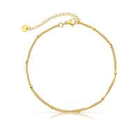 Made by Nami Cavigliera da donna in acciaio inox con forte chiusura a moschettone - diversi disegni - Cavigliera da donna oro o argento - cavigliera da ragazza - regalo per lei (oro), 22.5