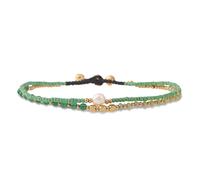 Made by Nami Cavigliera Surfer Donna - Cavigliera Sottile Boho Hippie Etnico - Accessori Fatti a Mano per Festa in Spiaggia - Impermeabile e Regolabile - Stile Orientale Goa (Doppio Verde)