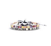 Made by Nami Cavigliera Surfer Set di 2 Uomo e Donna - Cavigliera Sottile Boho Hippie Etnico - Accessori Fatti a Mano per Festa in Spiaggia - Impermeabile e Regolabile (Giallo & Bianco)
