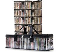 Made Easy Kit Clear View Media Storage Bag per CD e custodie per videogiochi, proteggi la tua collezione e preserva la qualità delle tue custodie, impilabile, salvaspazio, adatta a 50 (CD nero