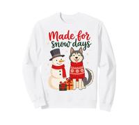 Made for Snow Days Husky Snowman Christmas Winter Felpa
