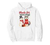 Made for Snow Days Husky Snowman Christmas Winter Felpa con Cappuccio